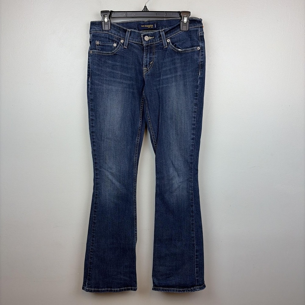 Levis 524 Too Superlow Jeans Womens 29x31 Medium‎ Wash Low Rise Bootcut Blue